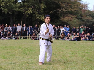 Demonstration at Meiji Shrine 01